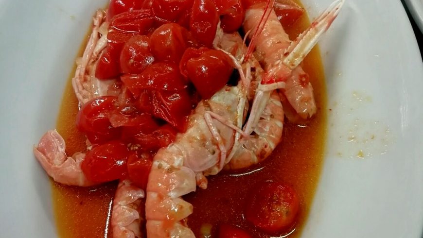 Scampetto All arrabbiata Ristorante Chalet Lido Nordest Ristorante Di Pesce Pizzeria Spiaggia Mare Grottammare San Benedetto Del Tronto Ascoli Piceno Marche