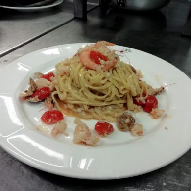 Spaghetto Vongole Pachino E Gamberi Ristorante Chalet Lido Nordest Ristorante Di Pesce Pizzeria Spiaggia Mare Grottammare San Benedetto Del Tronto Ascoli Piceno Marche 2