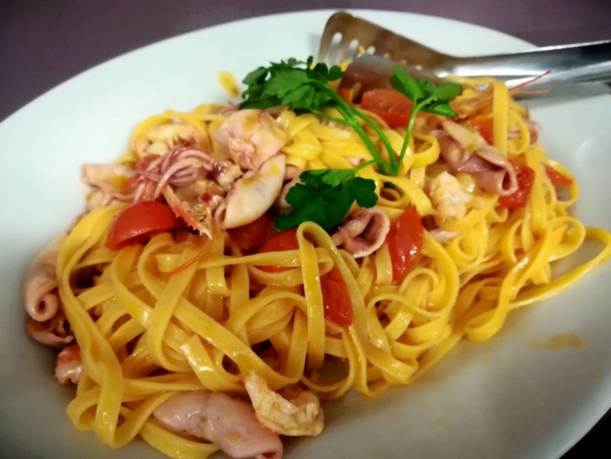 Tagliatelle Con Totanelli Ristorante Chalet Lido Nordest Ristorante Di Pesce Pizzeria Spiaggia Mare Grottammare San Benedetto Del Tronto Ascoli Piceno Marche 1